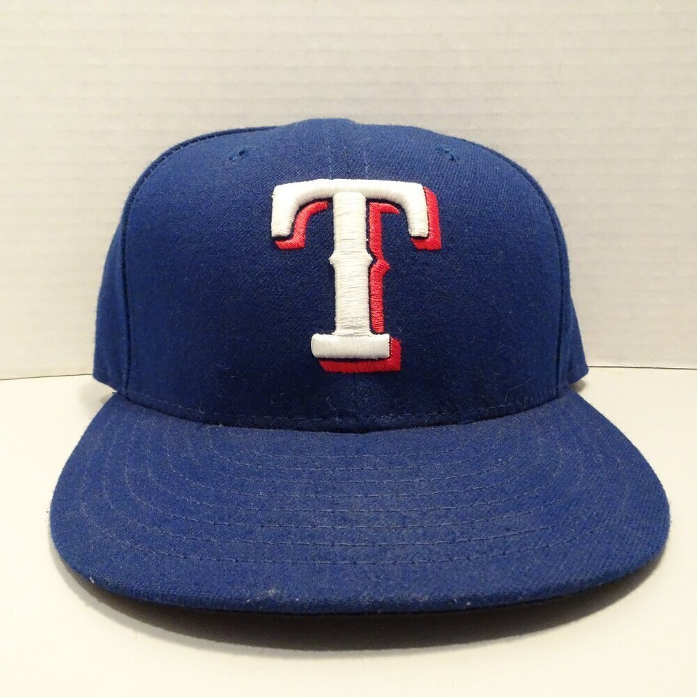 New Era 59Fifty Texas Rangers On Field Royal Blue Fitted Game Hat Size 7 1/4